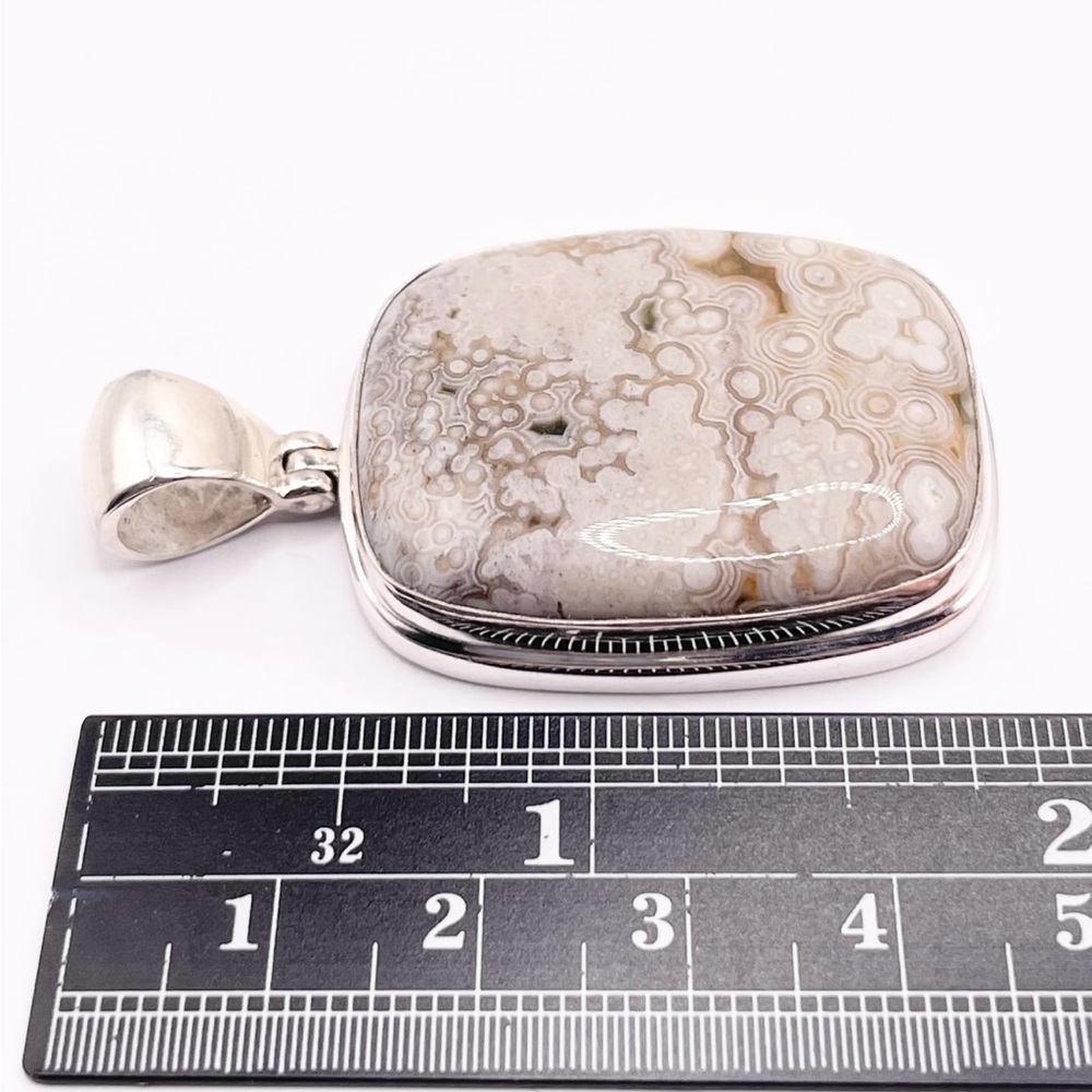 Large Ocean Jasper 925 Solid Sterling Silver Pend… - image 6